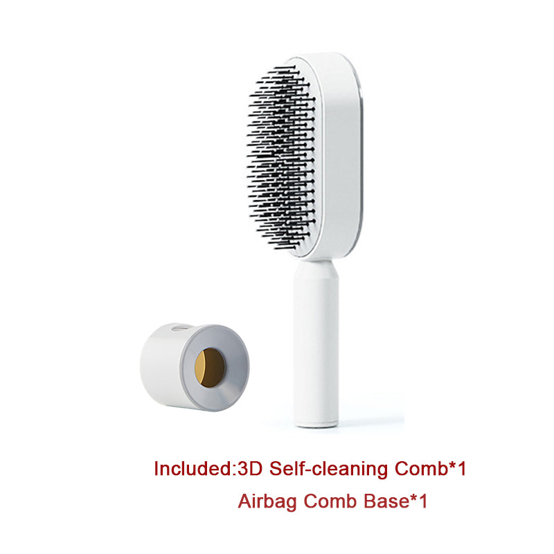 Self Cleaning Hair Brush For Women One-key Cleaning Hair Loss Airbag Massage Scalp Comb Anti-Static Hairbrush - Thriver Trend
