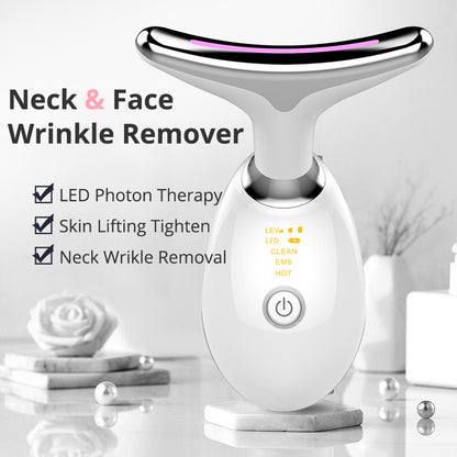 EMS Thermal Neck Lifting And Tighten Massager Electric Microcurrent Wrinkle Remover - Thriver Trend