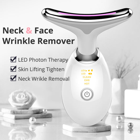 EMS Thermal Neck Lifting And Tighten Massager Electric Microcurrent Wrinkle Remover - Thriver Trend