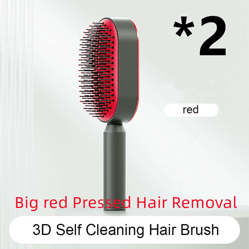 Self Cleaning Hair Brush For Women One-key Cleaning Hair Loss Airbag Massage Scalp Comb Anti-Static Hairbrush - Thriver Trend
