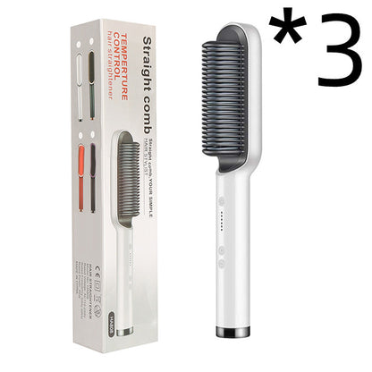 New 2 In 1 Hair Straightener Hot Comb Negative Ion Curling Tong Dual-purpose Electric Hair Brush - Thriver Trend