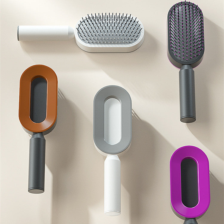 Self Cleaning Hair Brush For Women One-key Cleaning Hair Loss Airbag Massage Scalp Comb Anti-Static Hairbrush - Thriver Trend
