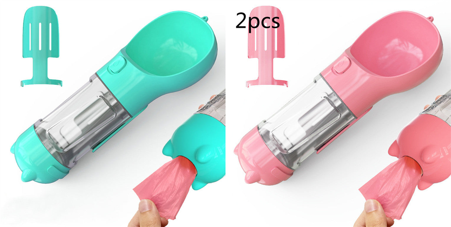 Pet Water Bottle Feeder Bowl Garbage Bag Storage Portable Pet Outdoor Travel 3 In 1 Dog Water Bottle - Thriver Trend