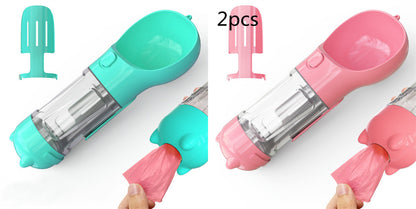 Pet Water Bottle Feeder Bowl Garbage Bag Storage Portable Pet Outdoor Travel 3 In 1 Dog Water Bottle - Thriver Trend
