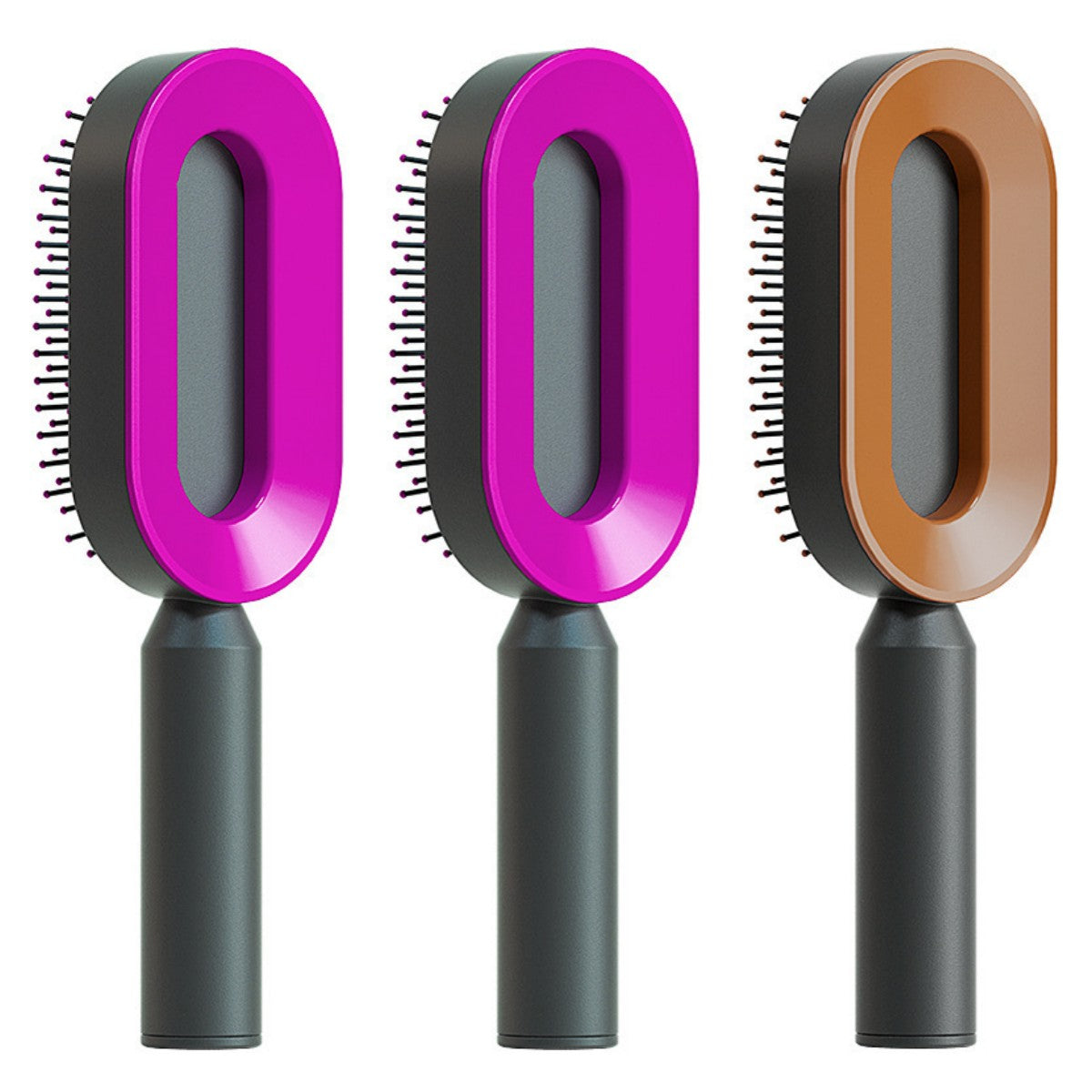 Self Cleaning Hair Brush For Women One-key Cleaning Hair Loss Airbag Massage Scalp Comb Anti-Static Hairbrush - Thriver Trend