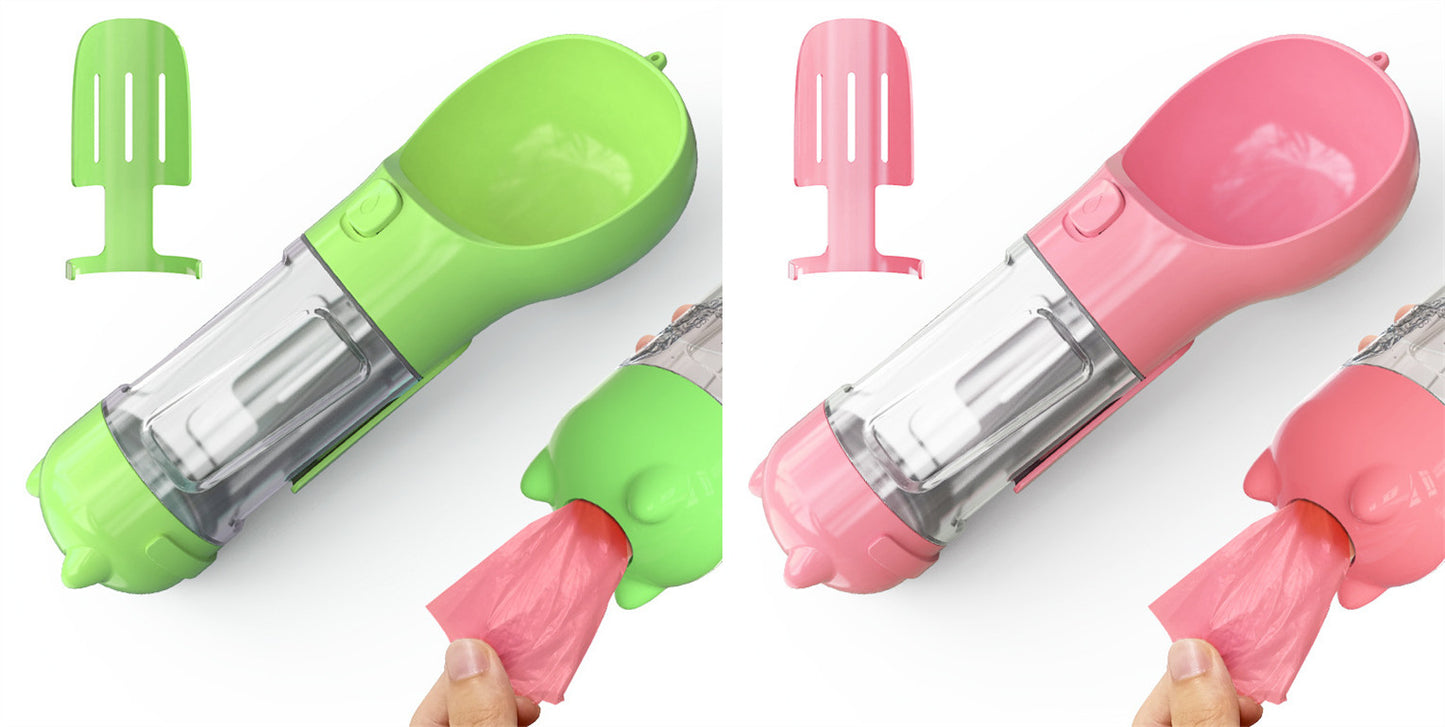 Pet Water Bottle Feeder Bowl Garbage Bag Storage Portable Pet Outdoor Travel 3 In 1 Dog Water Bottle - Thriver Trend