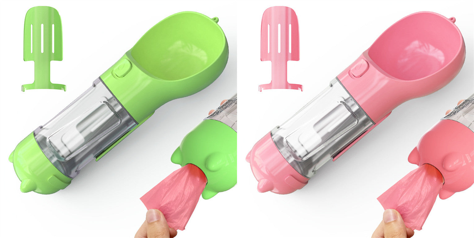 Pet Water Bottle Feeder Bowl Garbage Bag Storage Portable Pet Outdoor Travel 3 In 1 Dog Water Bottle - Thriver Trend