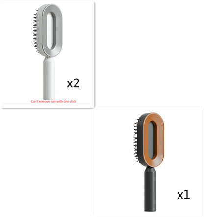 Self Cleaning Hair Brush For Women One-key Cleaning Hair Loss Airbag Massage Scalp Comb Anti-Static Hairbrush - Thriver Trend