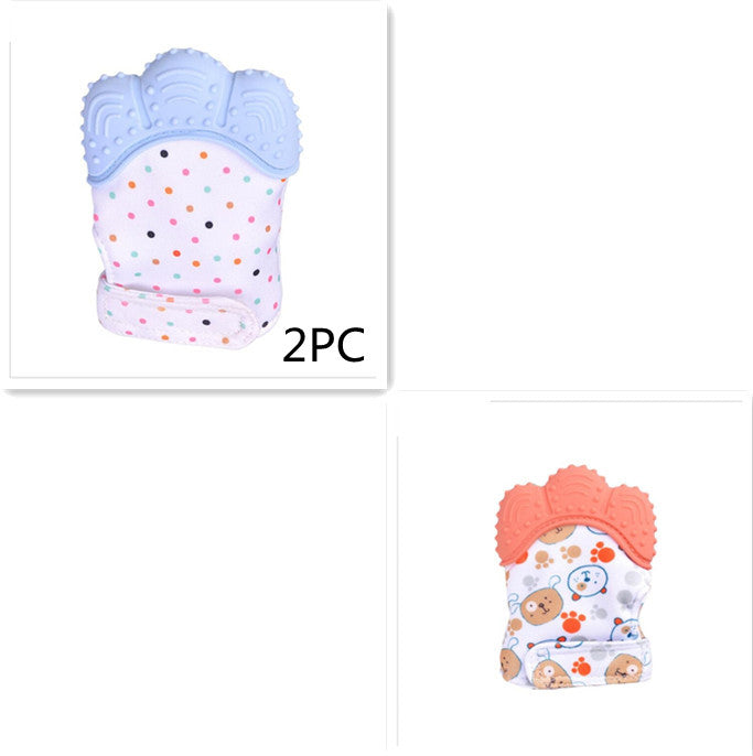Baby teether baby anti-bite silicone molar gloves children's sound toys - Thriver Trend