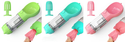 Pet Water Bottle Feeder Bowl Garbage Bag Storage Portable Pet Outdoor Travel 3 In 1 Dog Water Bottle - Thriver Trend