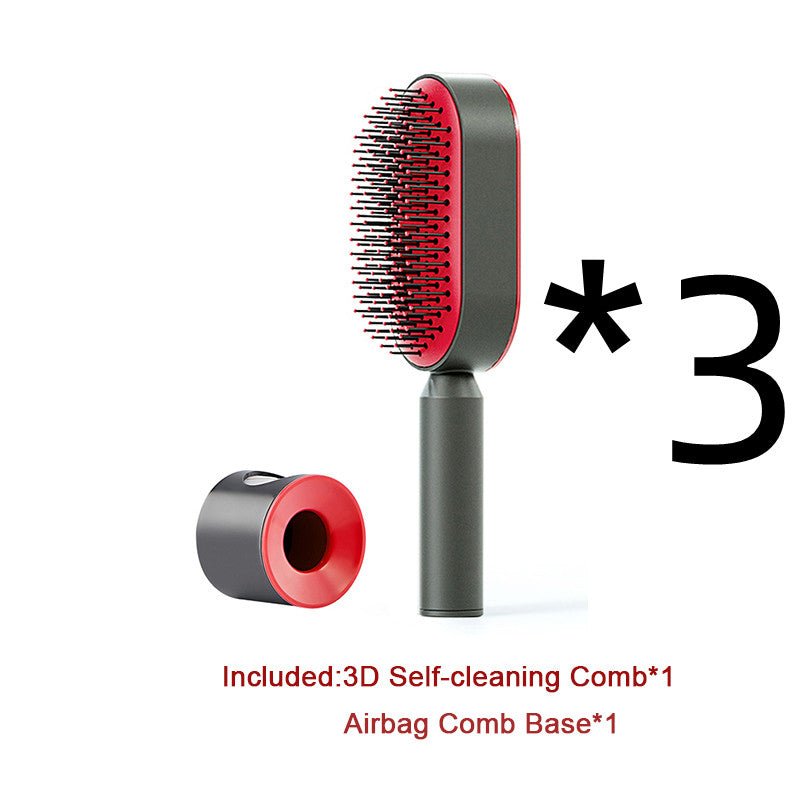 Self Cleaning Hair Brush For Women One-key Cleaning Hair Loss Airbag Massage Scalp Comb Anti-Static Hairbrush - Thriver Trend