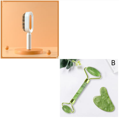Self Cleaning Hair Brush For Women One-key Cleaning Hair Loss Airbag Massage Scalp Comb Anti-Static Hairbrush - Thriver Trend