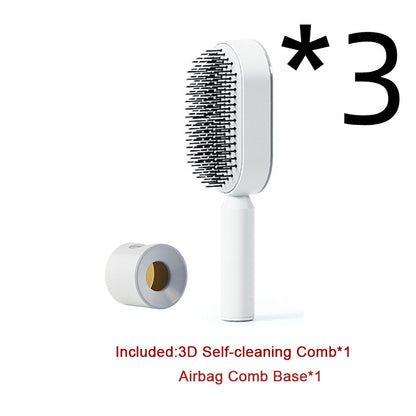 Self Cleaning Hair Brush For Women One-key Cleaning Hair Loss Airbag Massage Scalp Comb Anti-Static Hairbrush - Thriver Trend