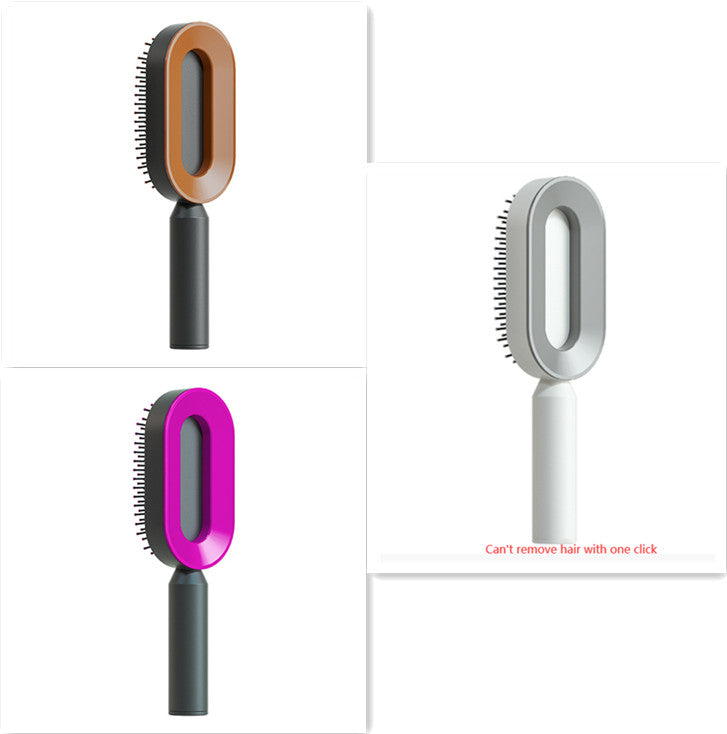 Self Cleaning Hair Brush For Women One-key Cleaning Hair Loss Airbag Massage Scalp Comb Anti-Static Hairbrush - Thriver Trend
