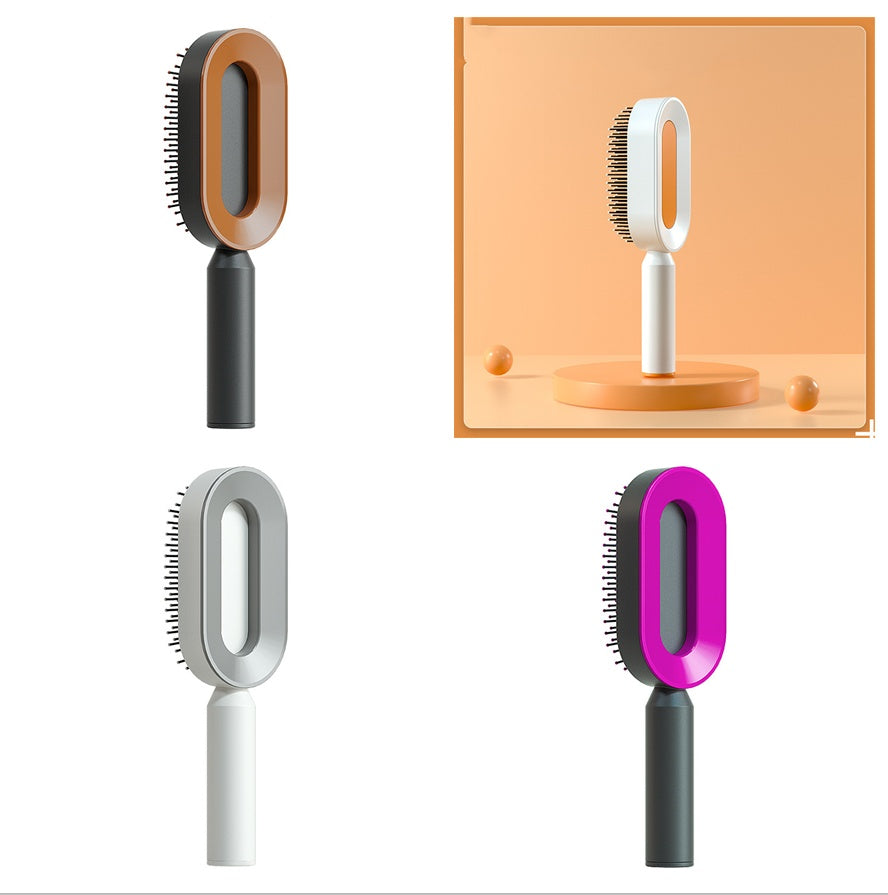 Self Cleaning Hair Brush For Women One-key Cleaning Hair Loss Airbag Massage Scalp Comb Anti-Static Hairbrush - Thriver Trend