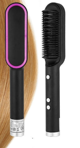 New 2 In 1 Hair Straightener Hot Comb Negative Ion Curling Tong Dual-purpose Electric Hair Brush - Thriver Trend