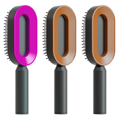Self Cleaning Hair Brush For Women One-key Cleaning Hair Loss Airbag Massage Scalp Comb Anti-Static Hairbrush - Thriver Trend