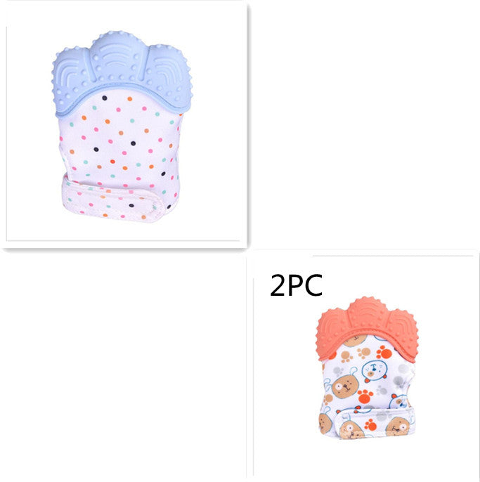 Baby teether baby anti-bite silicone molar gloves children's sound toys - Thriver Trend