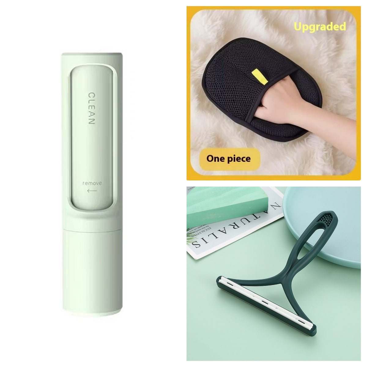 2-1 Reusable Pet Hair Remover Brush Lint Roller Portable Effective Self Cleaning Tool for Cat Dog Fur Hair Dust Removal Brush - Thriver Trend