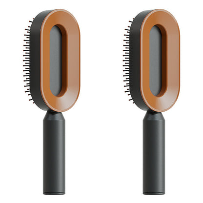 Self Cleaning Hair Brush For Women One-key Cleaning Hair Loss Airbag Massage Scalp Comb Anti-Static Hairbrush - Thriver Trend