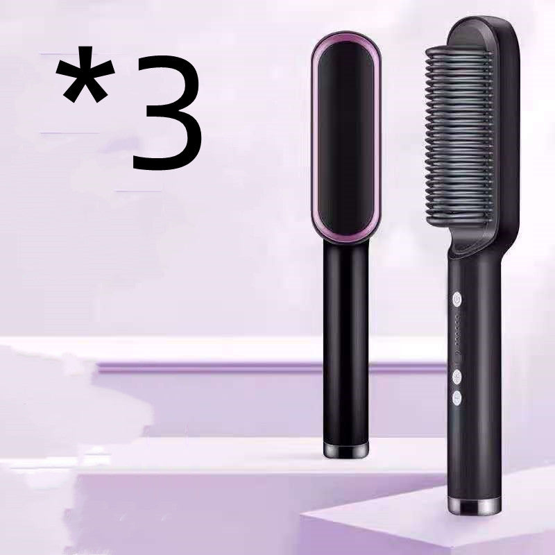 New 2 In 1 Hair Straightener Hot Comb Negative Ion Curling Tong Dual-purpose Electric Hair Brush - Thriver Trend