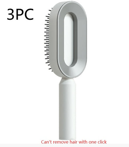 Self Cleaning Hair Brush For Women One-key Cleaning Hair Loss Airbag Massage Scalp Comb Anti-Static Hairbrush - Thriver Trend