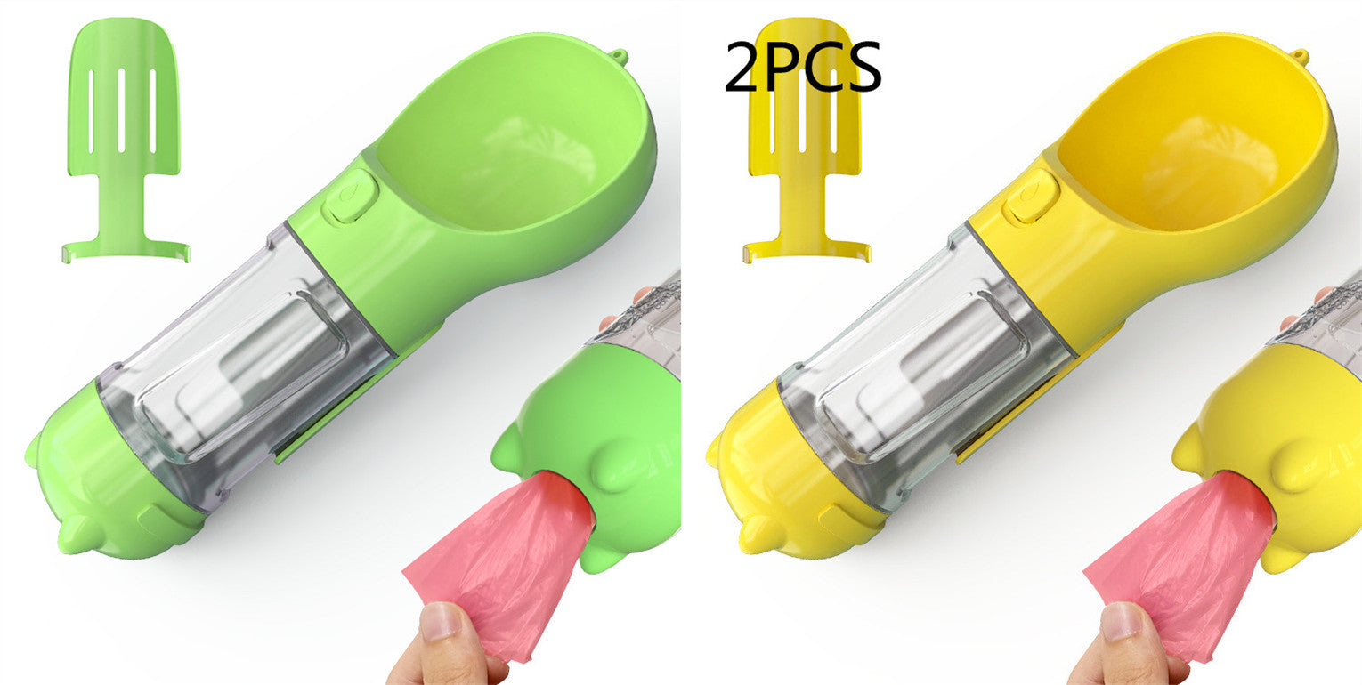 Pet Water Bottle Feeder Bowl Garbage Bag Storage Portable Pet Outdoor Travel 3 In 1 Dog Water Bottle - Thriver Trend