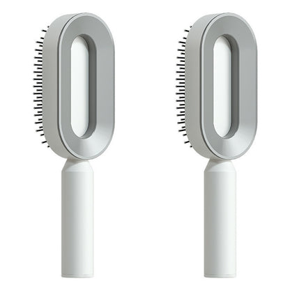 Self Cleaning Hair Brush For Women One-key Cleaning Hair Loss Airbag Massage Scalp Comb Anti-Static Hairbrush - Thriver Trend
