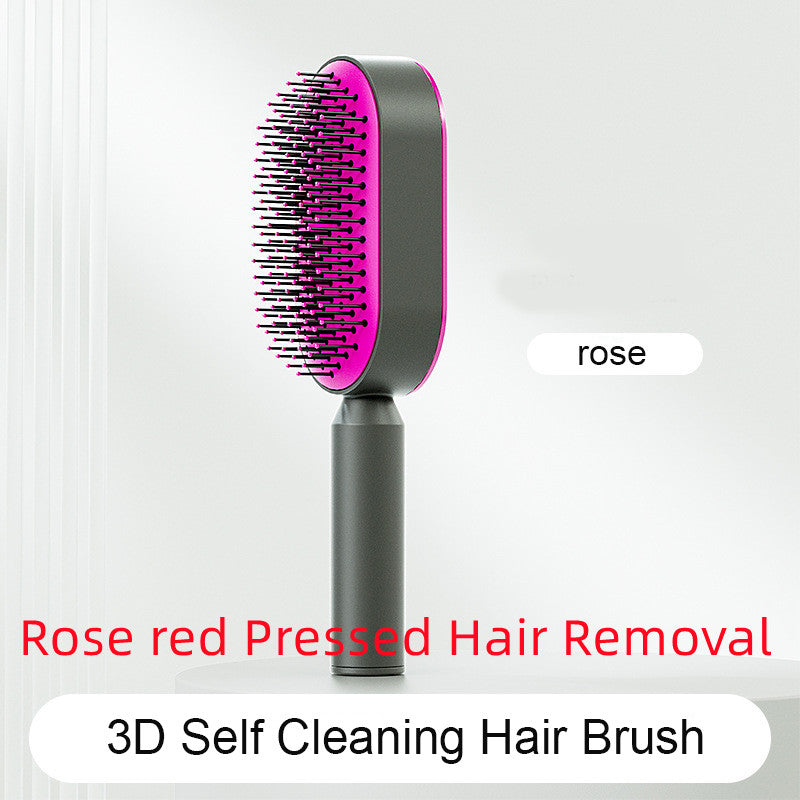 Self Cleaning Hair Brush For Women One-key Cleaning Hair Loss Airbag Massage Scalp Comb Anti-Static Hairbrush - Thriver Trend