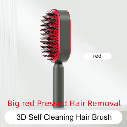 Self Cleaning Hair Brush For Women One-key Cleaning Hair Loss Airbag Massage Scalp Comb Anti-Static Hairbrush - Thriver Trend
