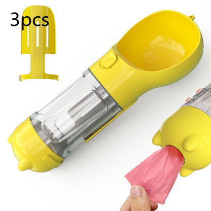 Pet Water Bottle Feeder Bowl Garbage Bag Storage Portable Pet Outdoor Travel 3 In 1 Dog Water Bottle - Thriver Trend