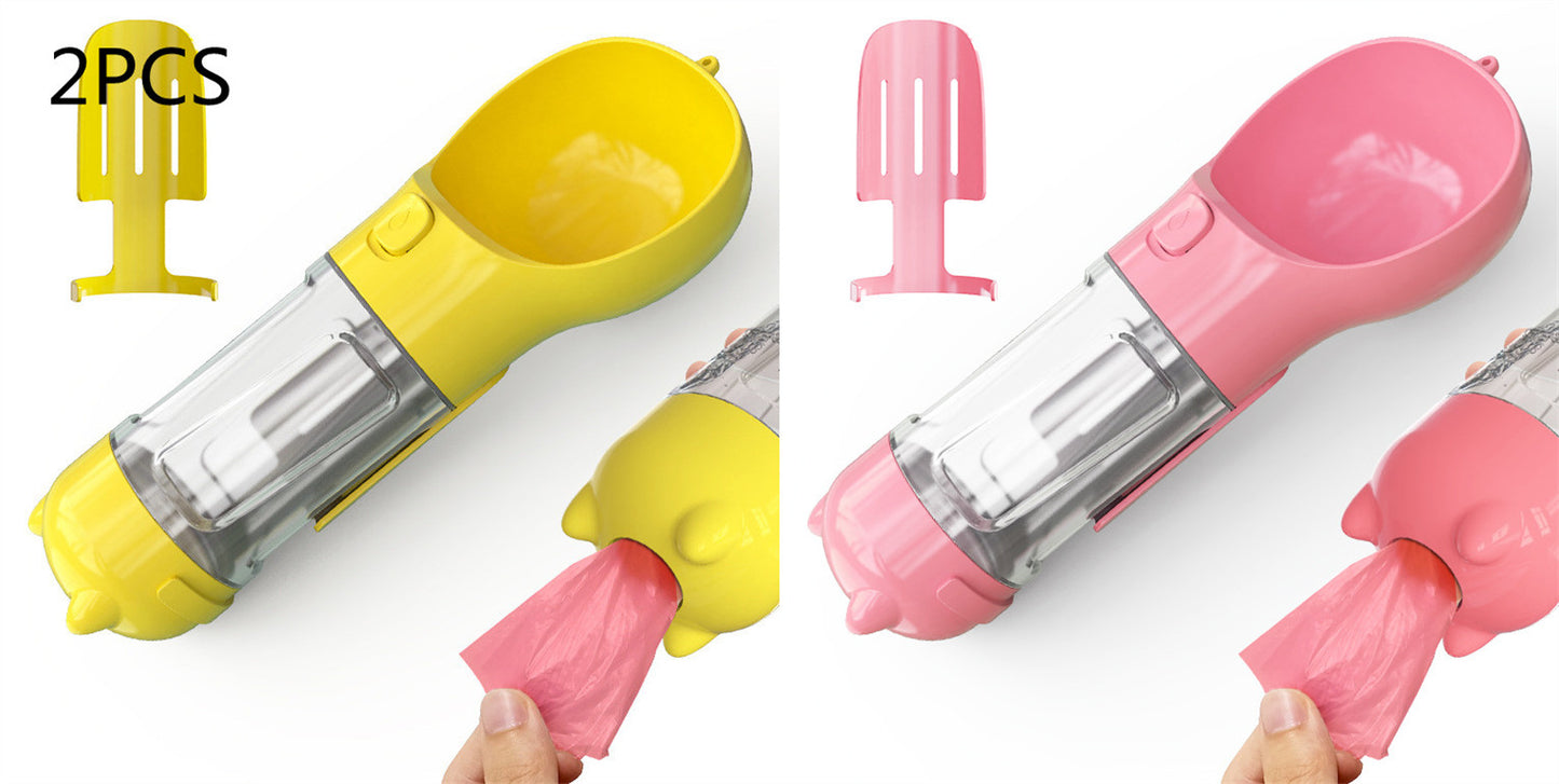 Pet Water Bottle Feeder Bowl Garbage Bag Storage Portable Pet Outdoor Travel 3 In 1 Dog Water Bottle - Thriver Trend