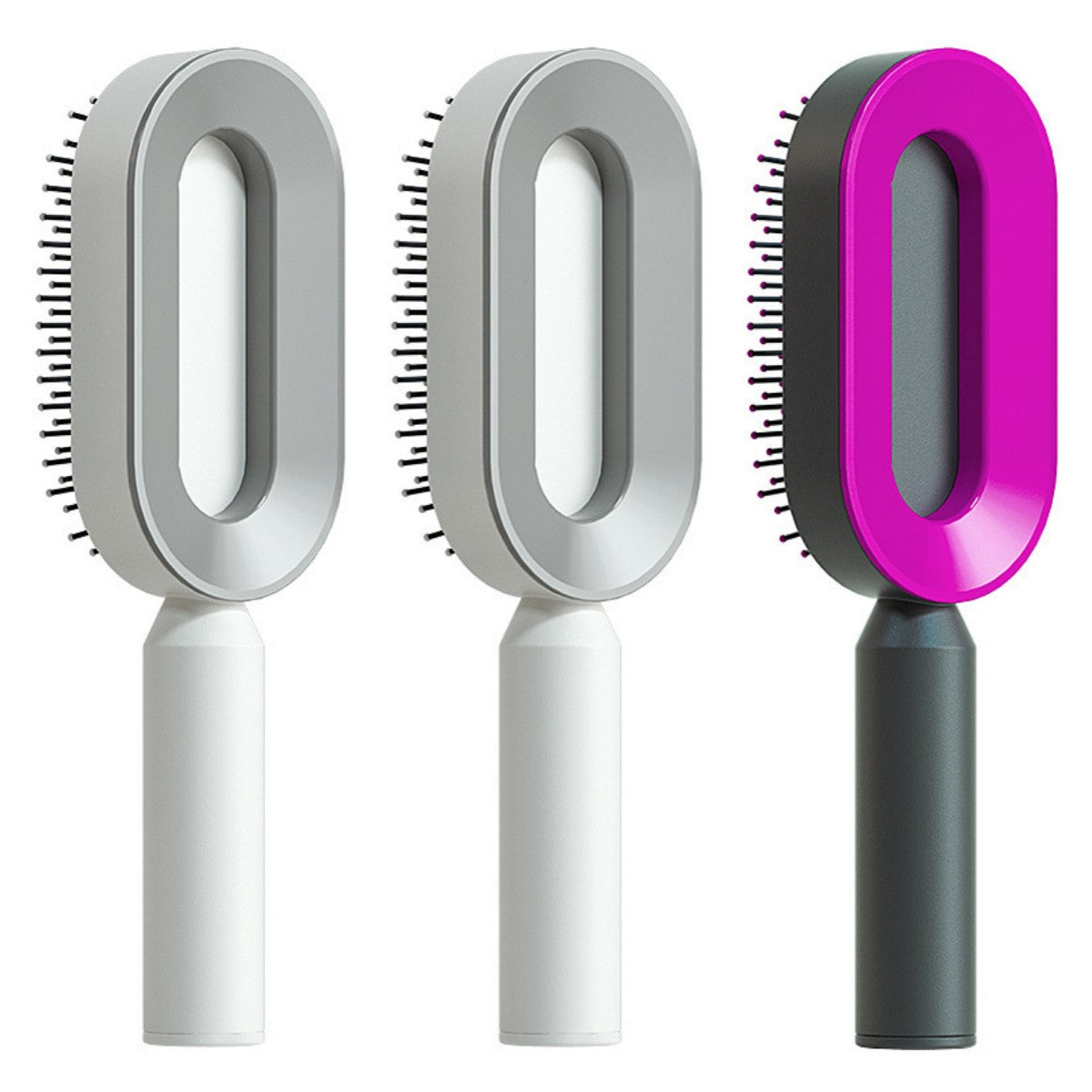 Self Cleaning Hair Brush For Women One-key Cleaning Hair Loss Airbag Massage Scalp Comb Anti-Static Hairbrush - Thriver Trend