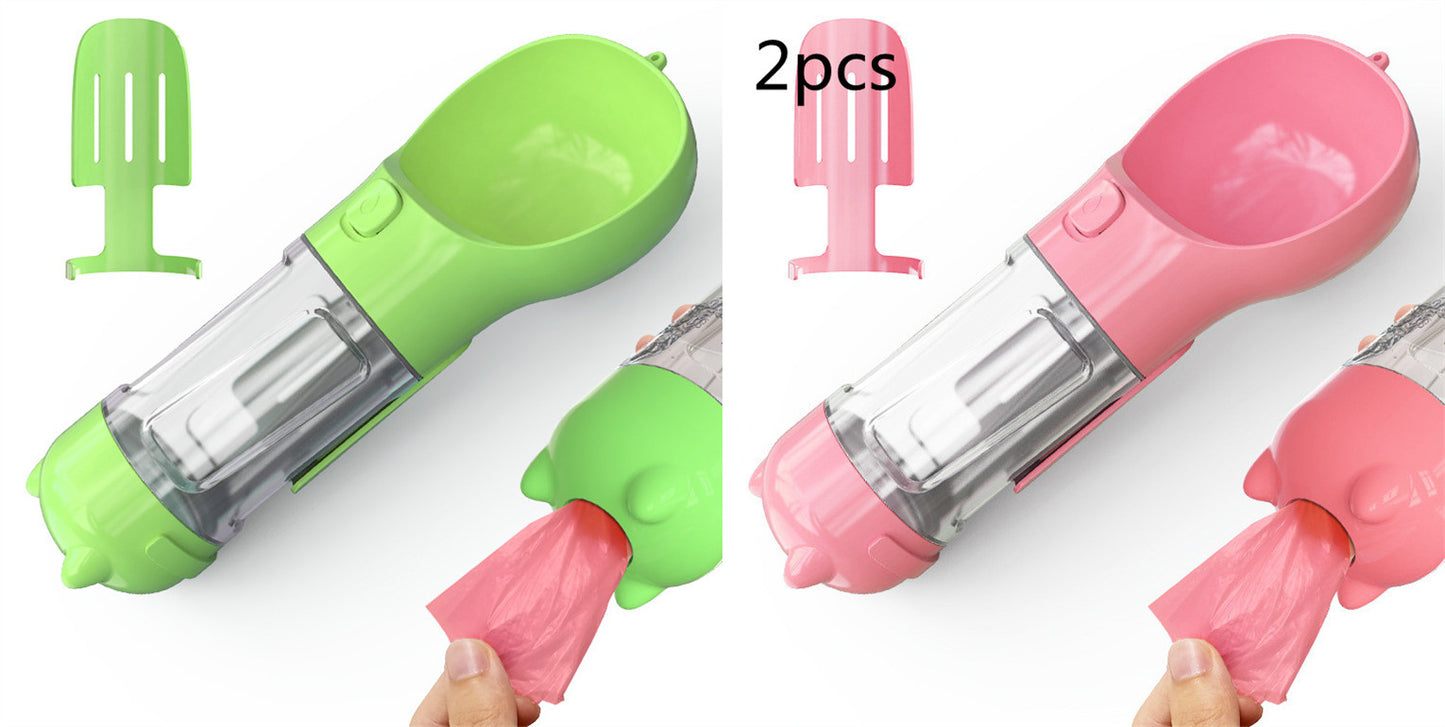 Pet Water Bottle Feeder Bowl Garbage Bag Storage Portable Pet Outdoor Travel 3 In 1 Dog Water Bottle - Thriver Trend