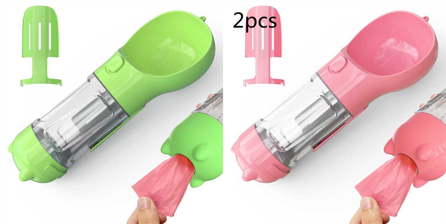 Pet Water Bottle Feeder Bowl Garbage Bag Storage Portable Pet Outdoor Travel 3 In 1 Dog Water Bottle - Thriver Trend