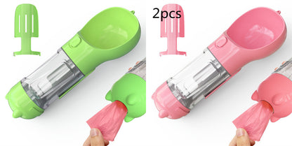 Pet Water Bottle Feeder Bowl Garbage Bag Storage Portable Pet Outdoor Travel 3 In 1 Dog Water Bottle - Thriver Trend