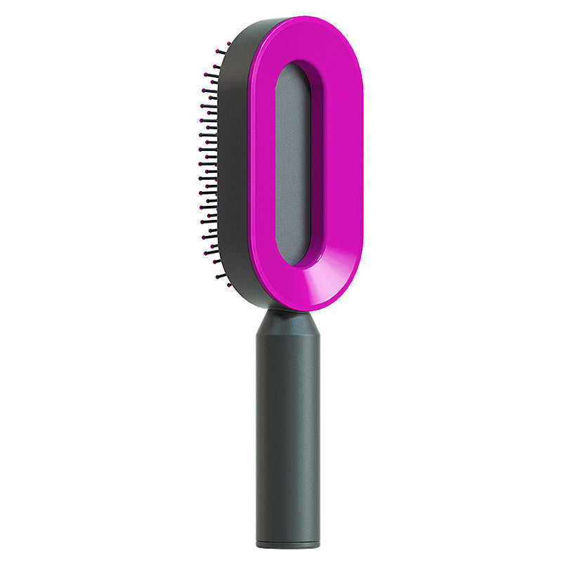 Self Cleaning Hair Brush For Women One-key Cleaning Hair Loss Airbag Massage Scalp Comb Anti-Static Hairbrush - Thriver Trend