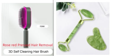 Self Cleaning Hair Brush For Women One-key Cleaning Hair Loss Airbag Massage Scalp Comb Anti-Static Hairbrush - Thriver Trend