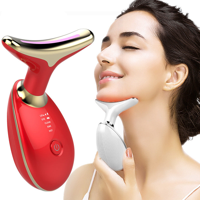 EMS Thermal Neck Lifting And Tighten Massager Electric Microcurrent Wrinkle Remover - Thriver Trend